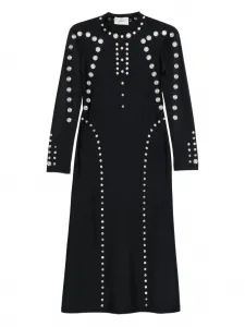 Платье с длинными рукавами и эффектом металлик COPERNI, черный