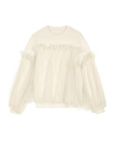 Детский свитер из тюля кремового цвета JNBY