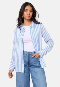 Блузка из поплина на пуговицах Friends Like These, Blue Stripe