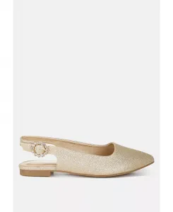 Giora Glitter Slingback Туфли на плоской подошве женские босоножки London Rag, золото