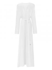 Длинный кардиган с поясом ANNAFOXY, белый