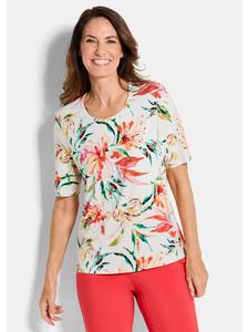 GOLDNER Футболка из Джерси-Сити с цветочным узором, короткая, цветная/узорчатая