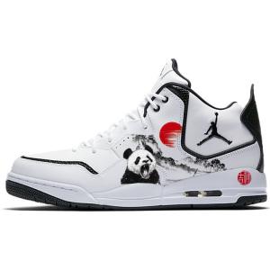 Кроссовки баскетбольные Mid-Top Courtside 23 износостойкие противоскользящие винтажные мужские черно-белые Jordan