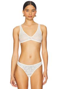 Кружевной бюстгальтер бралет с глубоким вырезом Eberjey, ivory