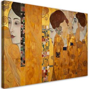 Картина арт-принт KUNSTLOFT Klimt's Golden Visions, золотой