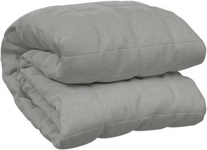 Утяжеленное одеяло 200х240 см, 6 кг, серая ткань, комфортное давление, наполнитель из нетоксичных стеклянных шариков без запаха
