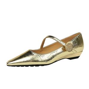 Bamiti Как По Ровной Дороге Мэри Джейн Туфли Женские Золотые, цвет Gold