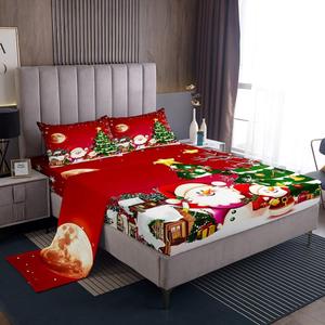 Erosebridal Комплект постельного белья с новогодним принтом для детей, Traffic Red