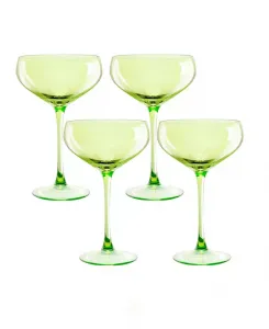 Бокалы Carnival coupe, 13 унций, набор из 4 штук Qualia Glass, green