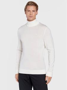 Свитер с высоким воротником приталенного кроя Calvin Klein, белый