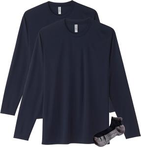 Футболка с длинным рукавом Glimmer 00352-AIL из трикотажа Interlock Dry плотностью 3,5 унции, темно-синий