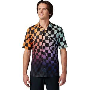 Футболка с коротким рукавом Canyon Tech на кнопках - мужская PEARL iZUMi PEARL iZUMi, Melon Checkerboard