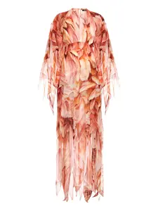 Платье макси с перьями Roberto Cavalli, оранжевый