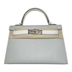 HERMES Мини Келли 2 козья кожа сумка Kelly, сумка через плечо, кроссбоди, женская сумка 19 Pearl Gray & Cream White