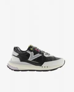 Женские кроссовки из нейлона с металлическим оттенком, замшевыми вставками и ретро-логотипом Victoria, черный