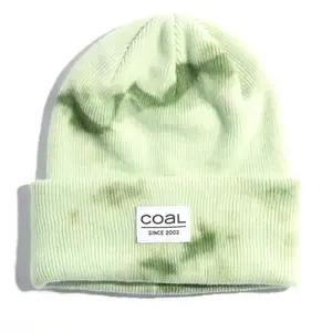 Мужская стандартная акриловая вязаная шапка-бини с отворотом Coal, Light Green Tie Dye