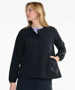 Водоотталкивающая, с защитой от УФ-излучения, без воротника с вышитым логотипом в одной точке.