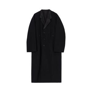 Пальто Yohji Yamamoto Pour Homme Grosgrain Lining PT Raglan Coat Black, черный