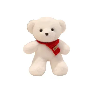 Плюшевая кукла милый шарф медвежонок высота 30см Mr. Toy, красно-белый