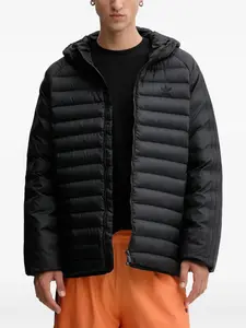 Куртка с капюшоном и логотипом Adidas, черный