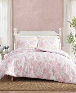 Комплект постельного белья delphine poly waffle, 3 предмета, размер king. Laura Ashley, Pink