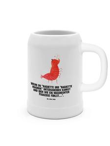 Пивная кружка с креветкой, француз с надписью на белом фоне Mr. & Mrs. Panda