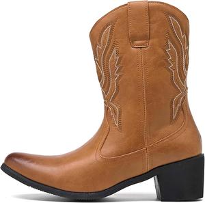 Мужские джинсовые ботинки с противоскользящей подошвой для осени и зимы, прочные, модные, ретро-классические туфли Generic, коричневый