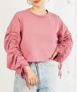 Короткий пуловер с рукавами на кулиске/изящный