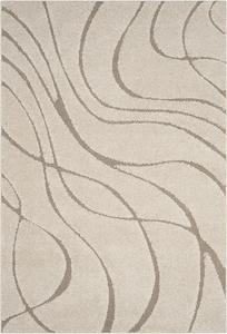 Ковер SAFAVIEH, 69 x 122 см, Florida Shag Collection, Cream & Beige, без линьки и простой в уходе, толщиной 3 см, идеален для помещений с высокой проходимостью: прихожая, гостиная, спальня (SG471-1113)