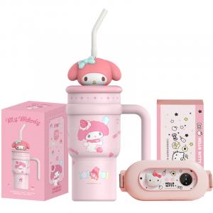 Холло Китти / Холло Китти коллаборация термостакан Ice King с теплоизоляцией, большой объем 700 мл Sanrio, My Melody Insulated Cup+Abdominal Heating Belt[App Version]