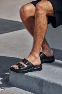 Мужские невидимые обувные подъемники CALTO - Черные/Матовые черные ультралегкие тапочки с удобной посадкой без шнурков - прибавка в росте 2 дюйма - X1652 - Размер 9 D(M) US No Brand, черный