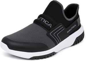 Мужские слипоны Nautica - повседневная модная обувь для прогулок, средняя и широкая полнота, черный/угольный