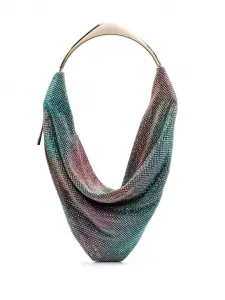 Драпированная сумка-тоут с кристаллами Benedetta Bruzziches, синий