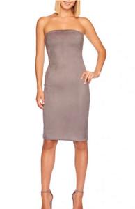 Трубчатое платье миди из искусственной замши в серебристом цвете Susana Monaco