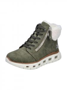 Rieker Ботинки на шнуровке зеленого цвета