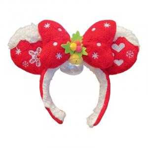 Disney Minnie Knitted Fabric, Red Headband Doll Products