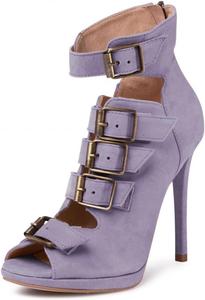 Женские туфли YDN на ремешке на щиколотке, с открытым носком, пряжкой и молнией, сандалии, ботильоны с вырезами, платформой, туфли-лодочки на высоком каблуке, для шопинга, вечеринок и повседневной носки, размер 4-16 US, Purple