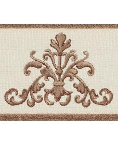 Турецкое хлопковое полотенце для рук алого цвета с вышивкой. Linum Home, Latte