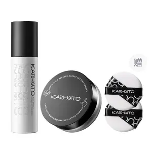 KATO рассыпчатая пудра, спрей-фиксатор макияжа набор для макияжа контроль жирного блеска без переноса коррекция тона кожи 100мл+6,5г/100мл+8г KATO-KATO