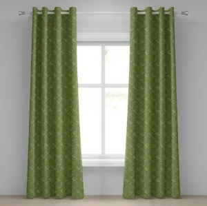 Штора на люверсах ABAKUHAUS оливково-зеленого цвета, геометрический узор - квадратная форма - диагональный абстрактный ромб геометрической формы, декоративные двухпанельные шторы, 280 см x 175 см, кокос оливково-зеленого цвета Abakuhaus