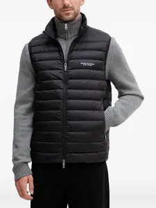 Стеганый жилет на молнии Armani Exchange, черный