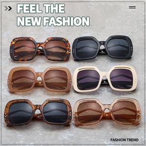 Женские солнцезащитные очки: роскошные большие солнцезащитные очки с леопардовым принтом, классические винтажные женские очки с защитой от УФ-излучения UV400 generic, Tea