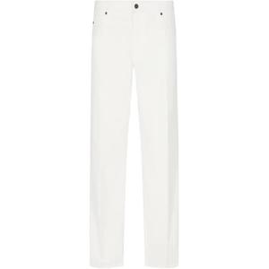 J76 прямого кроя брюки из мятого твила с пятью карманами EMPORIO ARMANI, белый