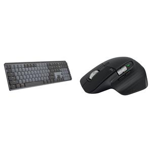 Комплект из беспроводной механической клавиатуры Logitech MX и мыши MX Master 3S (линейные переключатели, черный)