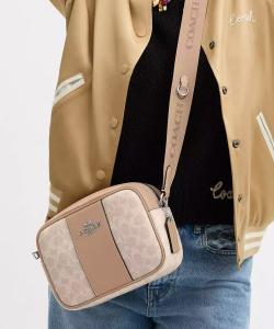 Сумка для фотоаппарата Jamie с фирменной полосатой отделкой из холста