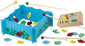 АРКАДА ИГРА РЫБАЛКА VIGA рыба удочки ДЕРЕВЯННЫЕ ИГРУШКИ детский сад Viga Монтессори игрушка PakaNiemowlaka