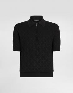 Шелковая поло с логотипом Dolce & Gabbana, черный