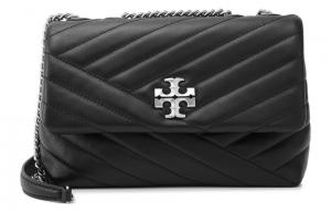 TORY BURCH Кожаная сумка кроссбоди с узором ёлочка