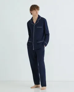 Пижама мужская трикотажная с отложным воротником Emidio Tucci, темно-синий