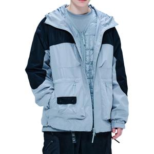 Куртка пуховая осень зима с капюшоном унисекс GAP, серый